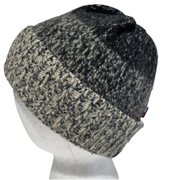 Vintage 90s Tommy Jeans Skull Beanie Hat Gray Lambswool Da Ali G Unisex Gorpcore - Picture 1 of 7